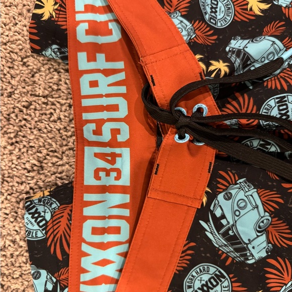 DIXXON Black and Orange Men's Swim Shorts - Picture 7 of 7